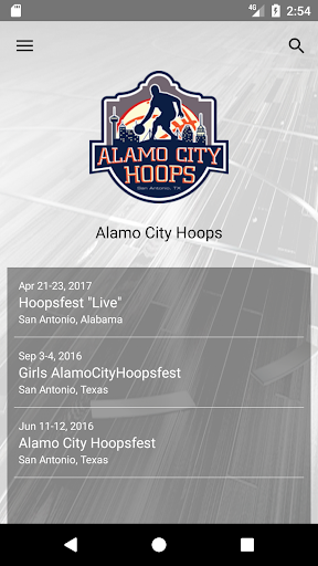 Android application Alamo City Hoops screenshort
