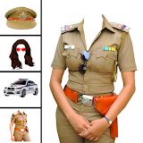 Women police suit photo editor icon