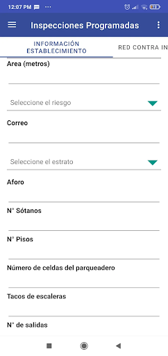 Inspecciones Screen 2