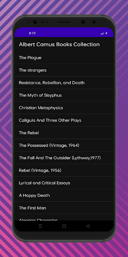 Android application Albert Camus Books Collection screenshort