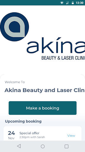 Android application Akina Beauty and Laser Clinic screenshort
