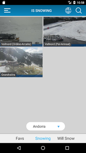 Webcams and Snow reports Screen 2