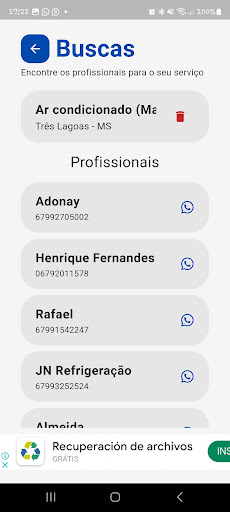 Android application Staircase Cliente screenshort