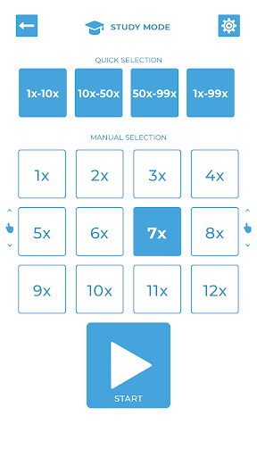 Multiplication table Screen 2