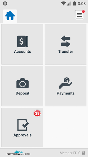 FIRST NAT BIZ APP Screen 3
