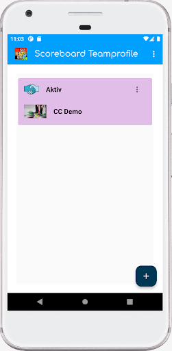 Android application Scoreboard - Teams screenshort