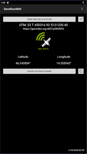 Android application Send Geo SMS screenshort