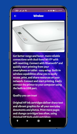 Android application hp deskjet 2710 printer guide screenshort
