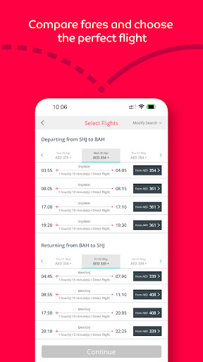 Screenshot of Air Arabia (official app)