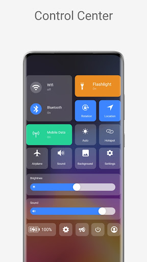 Android application Control Center Mac Style screenshort