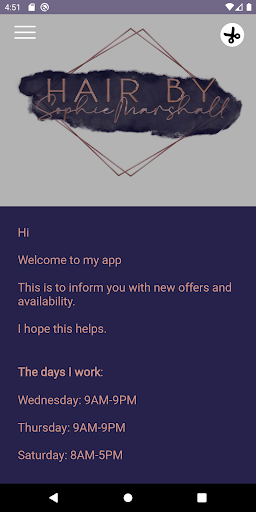 Android application Hair by Sophie screenshort