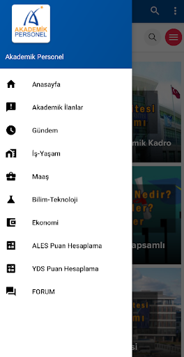 Android application Akademik Personel screenshort