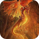 Dragon in fiery hands LWP icon