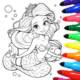 ਪ੍ਰਤੀਕ ਦਾ ਚਿੱਤਰ Mermaid Coloring:Mermaid games