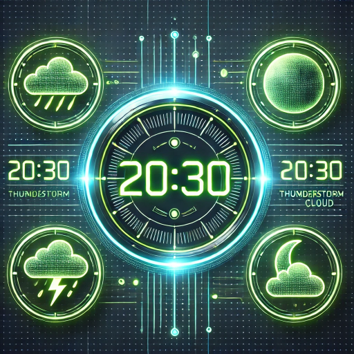 Weather Night Dock with clock Header - AppWisp.com