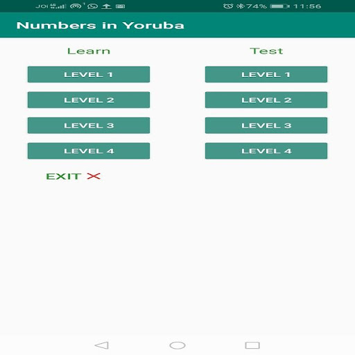Android application Numbers in Yoruba screenshort
