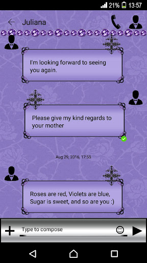 Purple Gothic Cross Go SMS The Screen 3