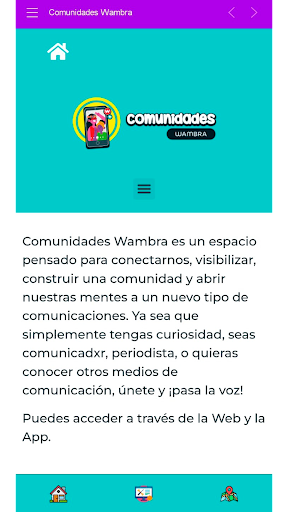 Android application Comunidades Wambra screenshort