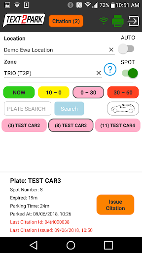 TEXT2PARK Enforcer Screen 3