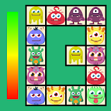 Connect: cute monsters and food. Free casual game icon