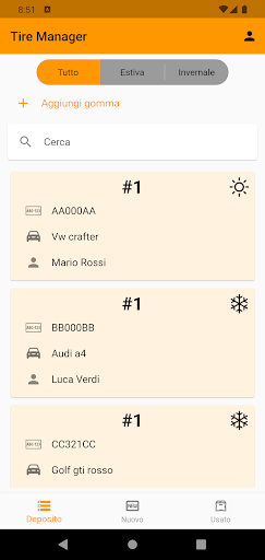Android application Tire Manager screenshort