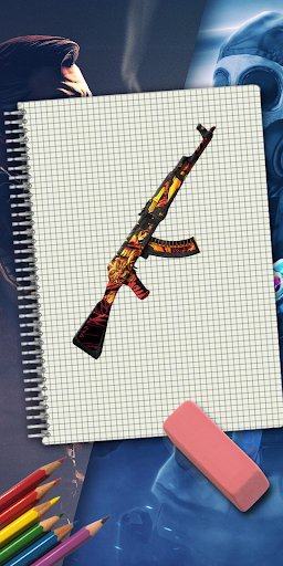 Android application How to draw Weapons - AK 47 screenshort