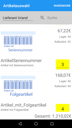 SASAtrend Bestellsystem Screen 2