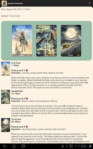 Screenshot of Fairy Tale Lenormand