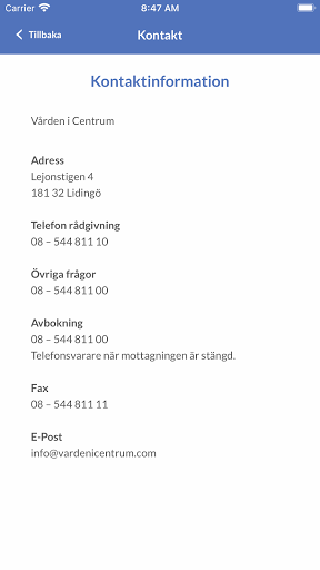 Vården i Centrum Screen 3