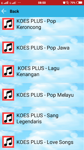 Android application Lagu Kenangan Koes Plus screenshort