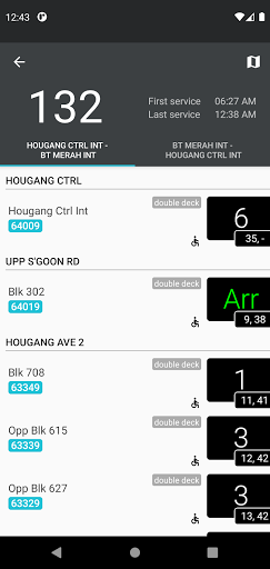 SG NextBus Screen 2