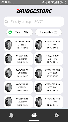 Android application Bridgestone AG Tyres screenshort