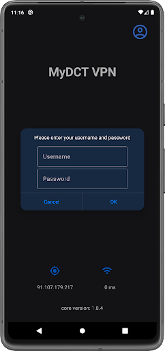 MyDCT VPN Screen 2