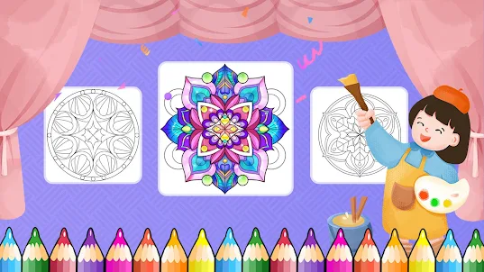 Mandala Coloring: Trang tô màu