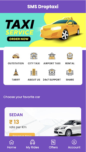 Android application SMS DROP TAXI - BOOKING APP screenshort