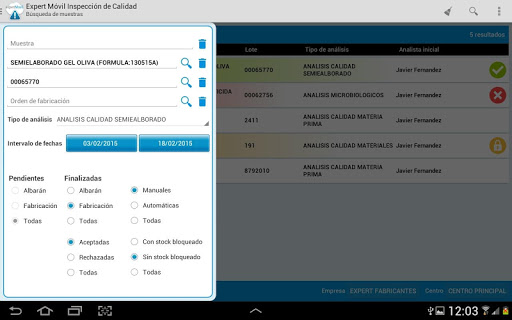 expertMóvil Inspección calidad Screen 2