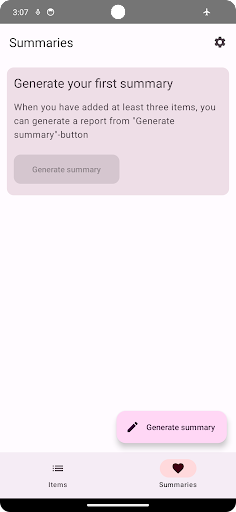 Android application BragDoc screenshort