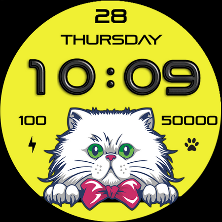 Sweet Cat Digital Watch Face screenshot 34