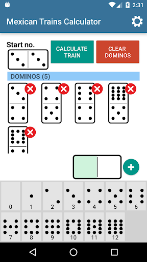 Android application Mexican Train Domino Calc screenshort