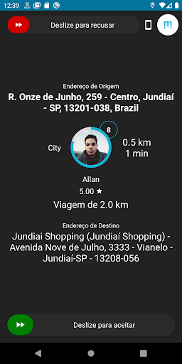 Android application muvcity- motorista screenshort