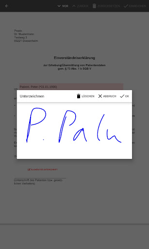 mediDOK eForms Screen 3