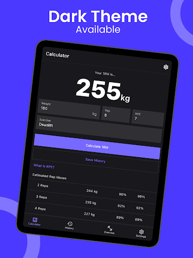 Screenshot of 1RM Calculator