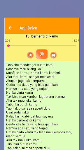 Kumpulan Anji plus lirik Screen 2