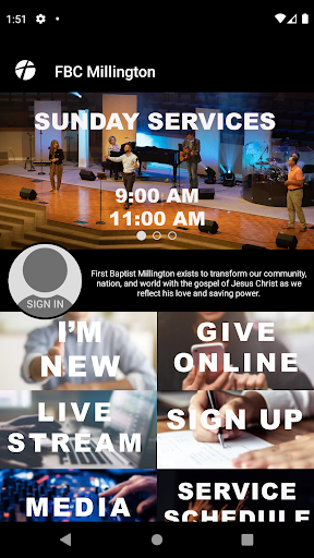 Android application Millington FBC screenshort