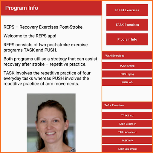 Android application REPS Recovery Exercises screenshort