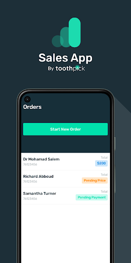 Android application Toothpick Sales screenshort