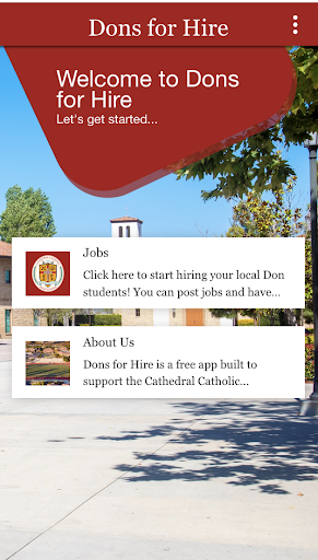 Android application Students for Hire screenshort