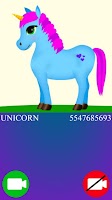 screenshot of unicorn fake video call game