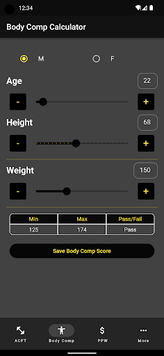 Army Fitness Calculator Screenshot 4 - AppWisp.com