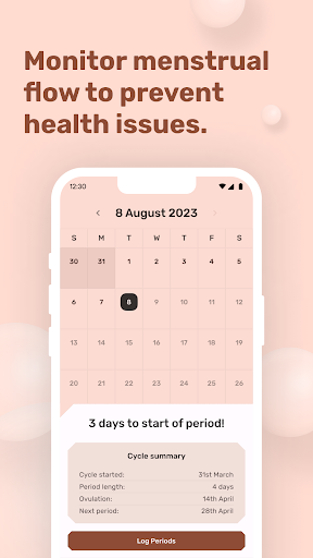 Android application Gia Health, period tracker screenshort